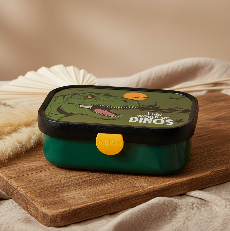 Pausenset Dinosaurier, Brotdose und Pop-Up Flasche | Mepal