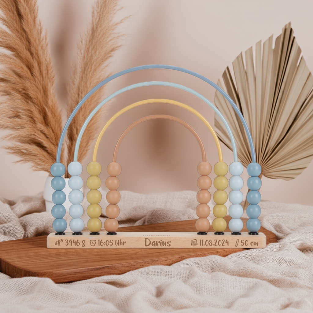Abacus Arc-en-ciel amis de la forêt en bois – à partir de 12 mois