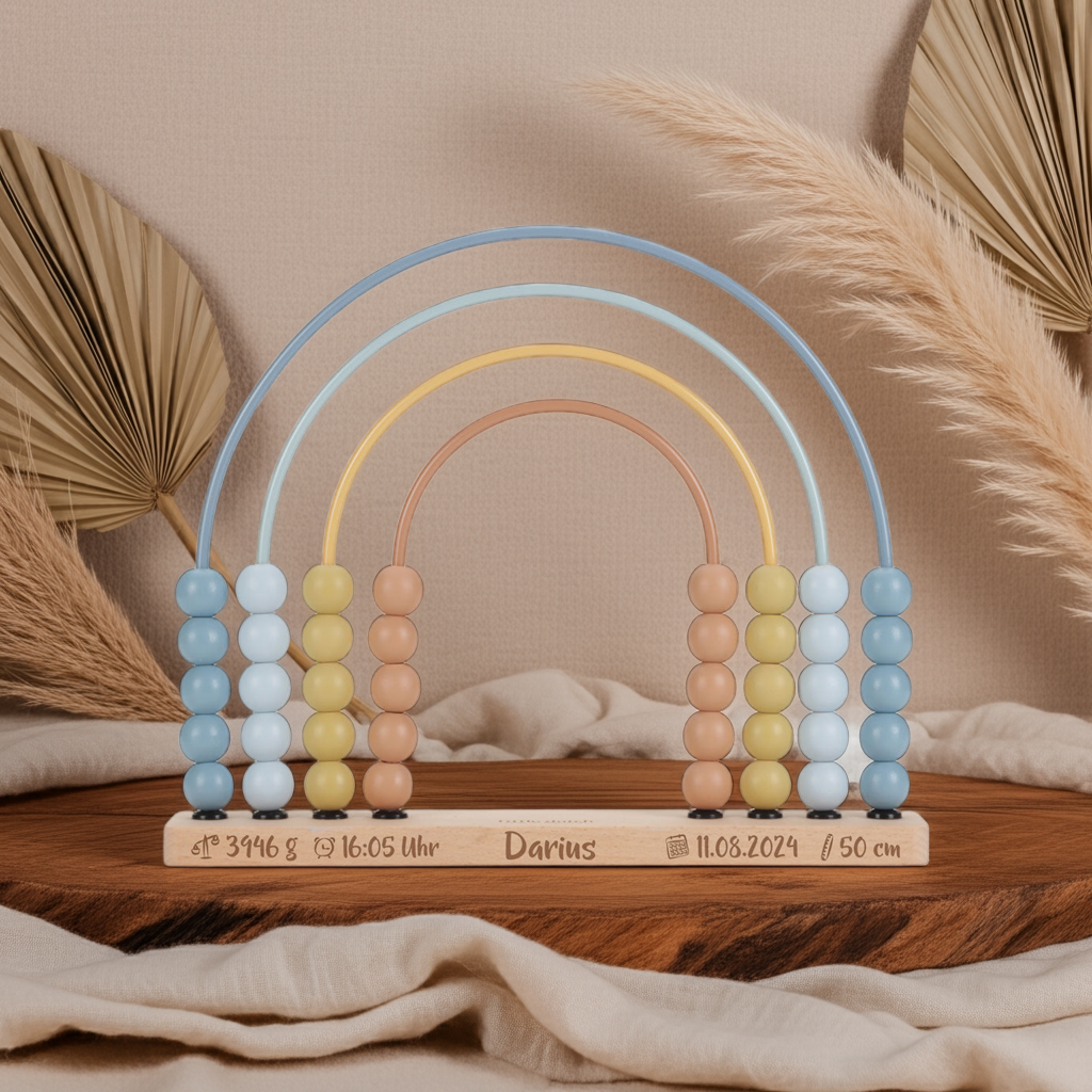 Abacus Arc-en-ciel amis de la forêt en bois – à partir de 12 mois