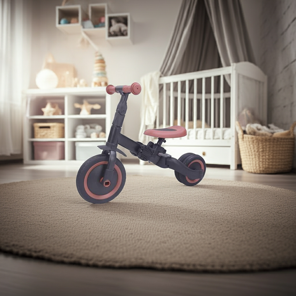 4-in-1 Dreirad KAYA Schwarz von Topmark – Kinderfahrzeug mit drei Rädern und Pedalen