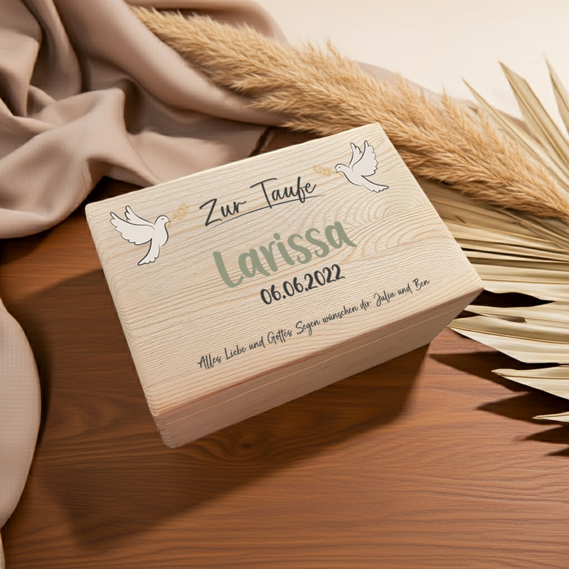 Personalisierte Erinnerungsbox XL aus Naturholz mit Gravur