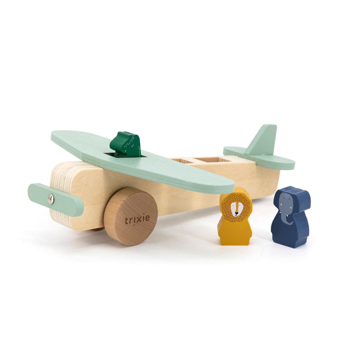 Avion en bois avec animaux – personnalisable | Trixie