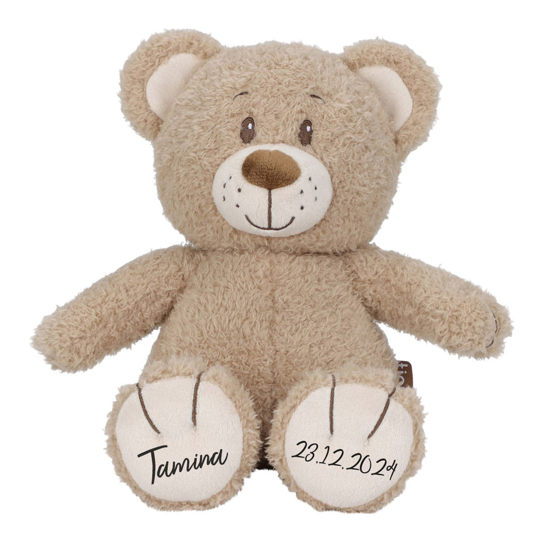 Tiamo Teddybär 28 cm in Braun, personalisierbar mit dem Namen des Kindes