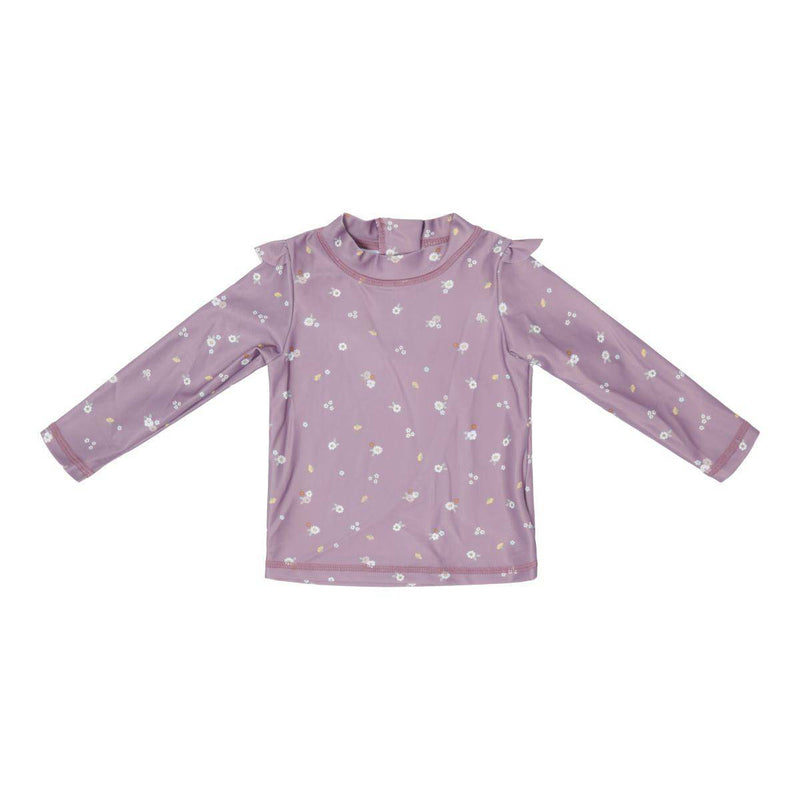 Little Dutch Langarm-Badeshirt Mauve Blossom mit Rüschen