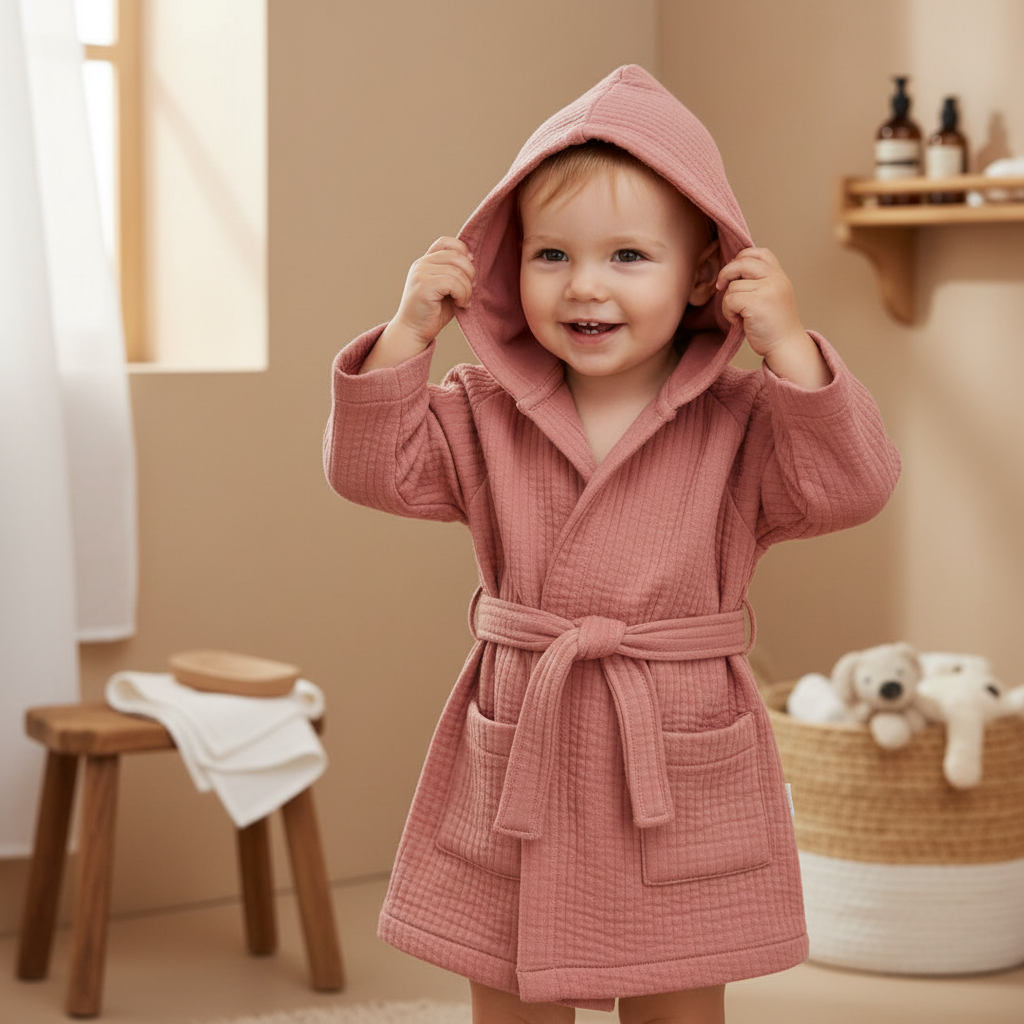 Bademantel Pure Pink Blush – Detailansicht