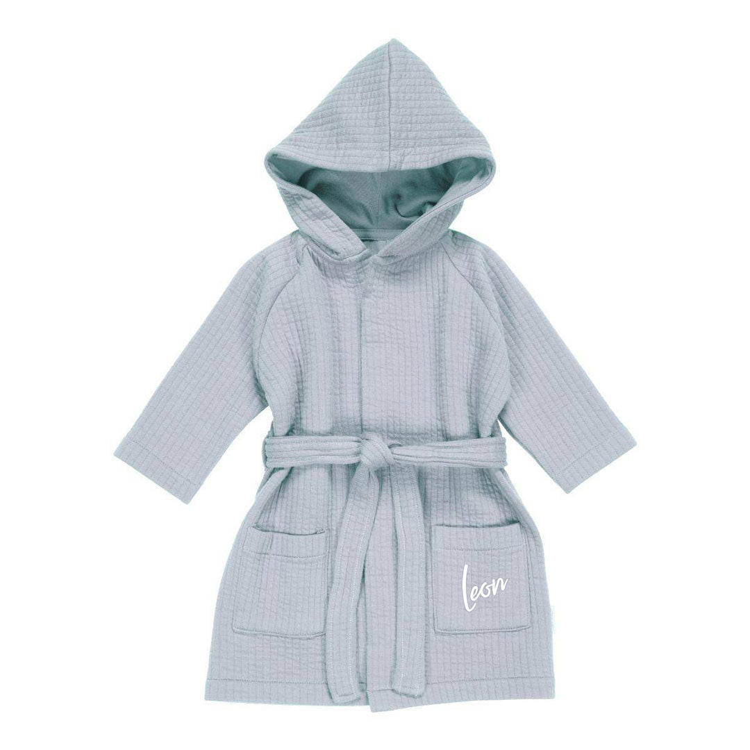 Personalisierter Little Dutch Bademantel Pure Soft Blue mit Namen