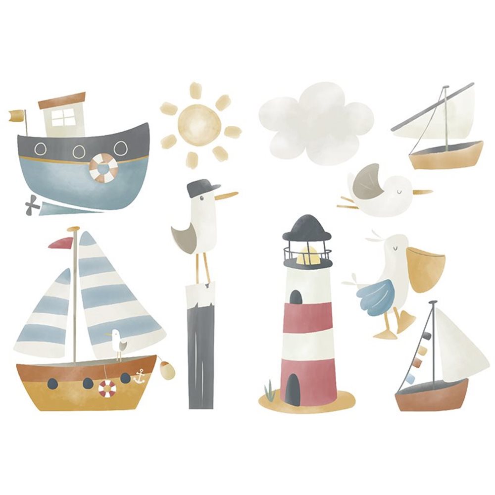 Little Dutch Wandsticker Sailors Bay mit maritimen Motiven