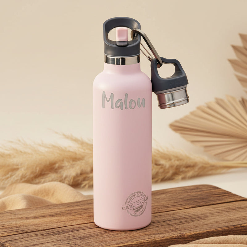 Carl Oscar TEMPflask Pink 0,5 L Edelstahl-Isolierflasche personalisierbar