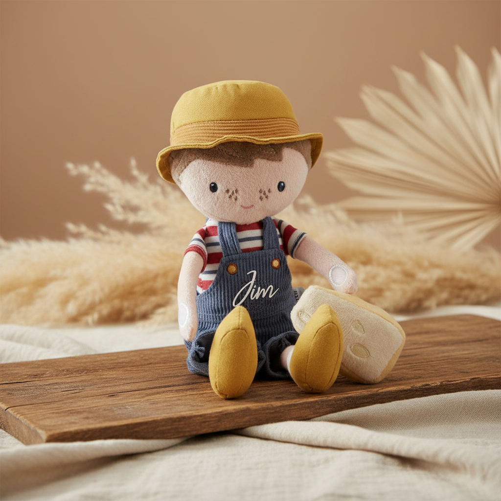 Personalisierte Stoffpuppe Dutch Jim mit Name als Geschenk zur Geburt