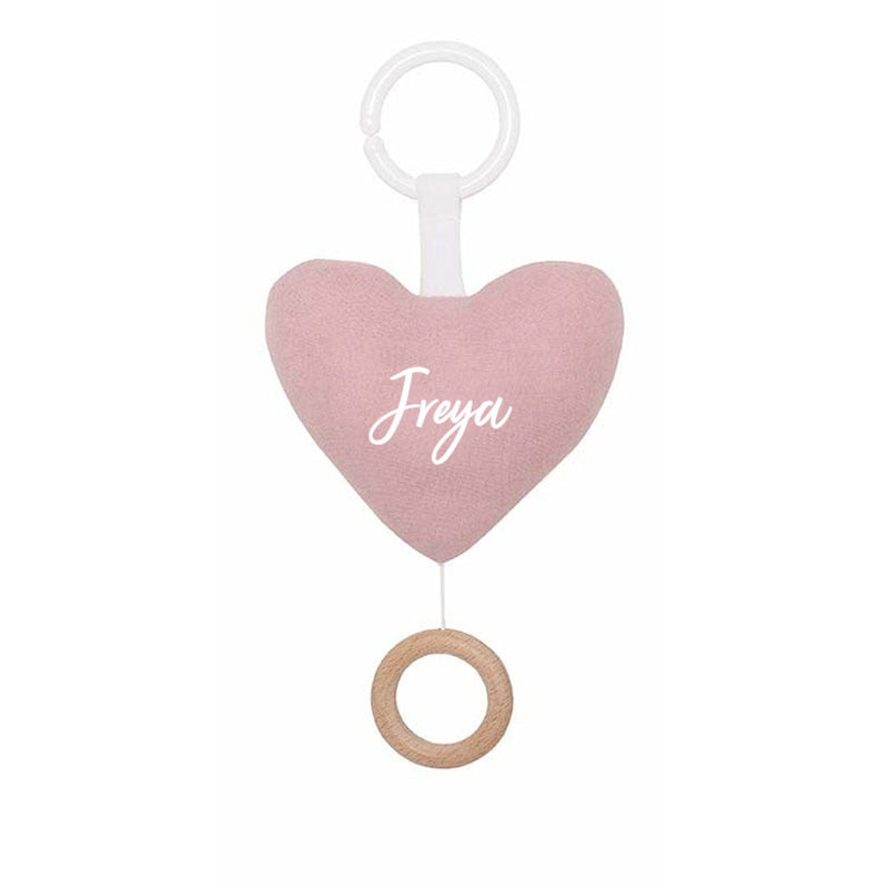 JaBaDaBaDo Spieluhr Herz Pink mit Holz-Zugring, 18 cm