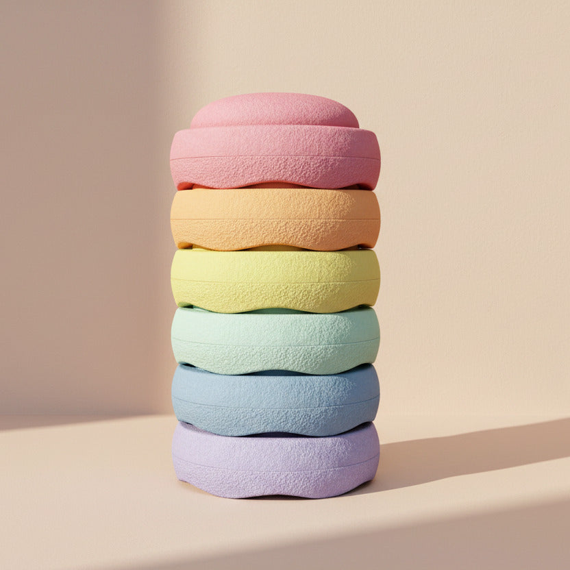 Stapelstein Original 6-delige set regenboog pastel | Stapelstein