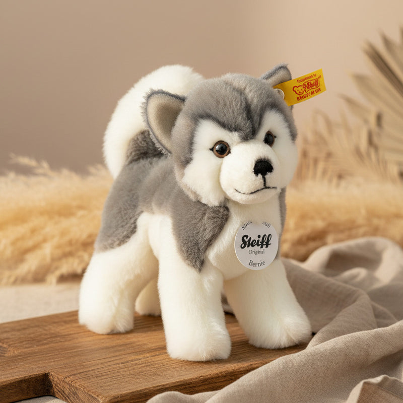 Kuscheltier Husky Bernie 17 cm Grau/Weiß – Steiff