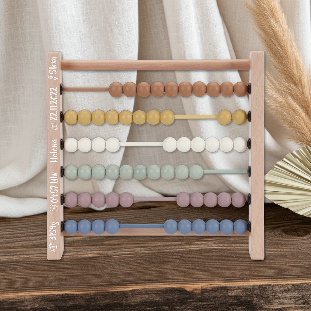 Vintage houten telraam – personaliseerbaar, vanaf 12 maanden
