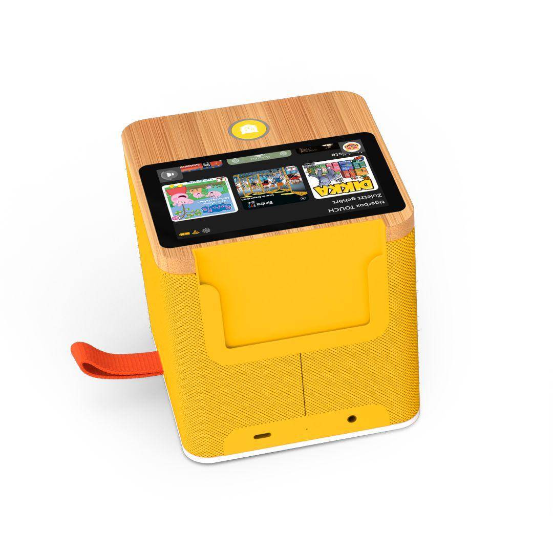 tigerbox TOUCH PLUS in Gelb mit Bluetooth – Kinder-Hörbox mit Touchdisplay und Streaming für Hörspiele, Musik und Geschichten