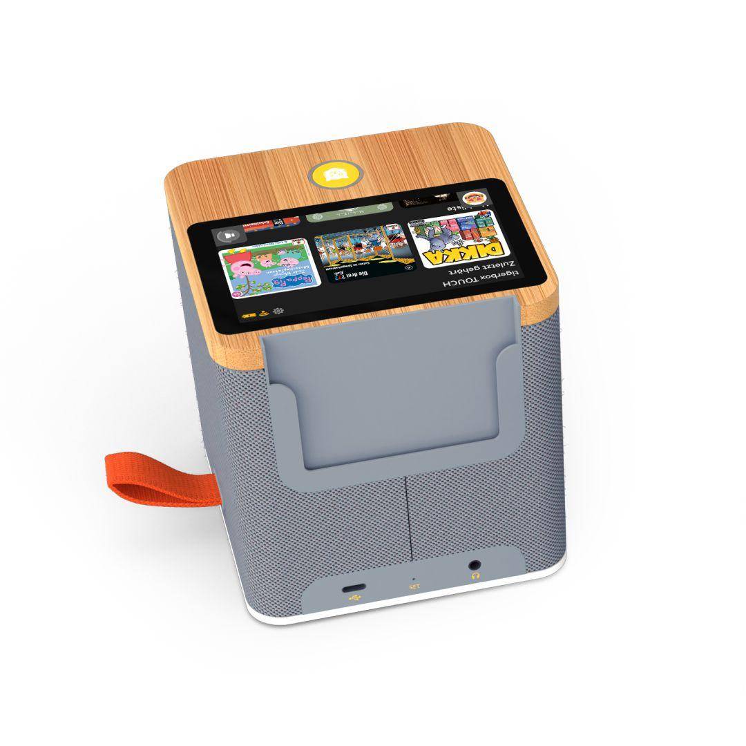tigerbox TOUCH PLUS in Grau mit Bluetooth – Kinder-Hörbox mit Touchdisplay und Streaming für Hörspiele, Musik und Geschichten