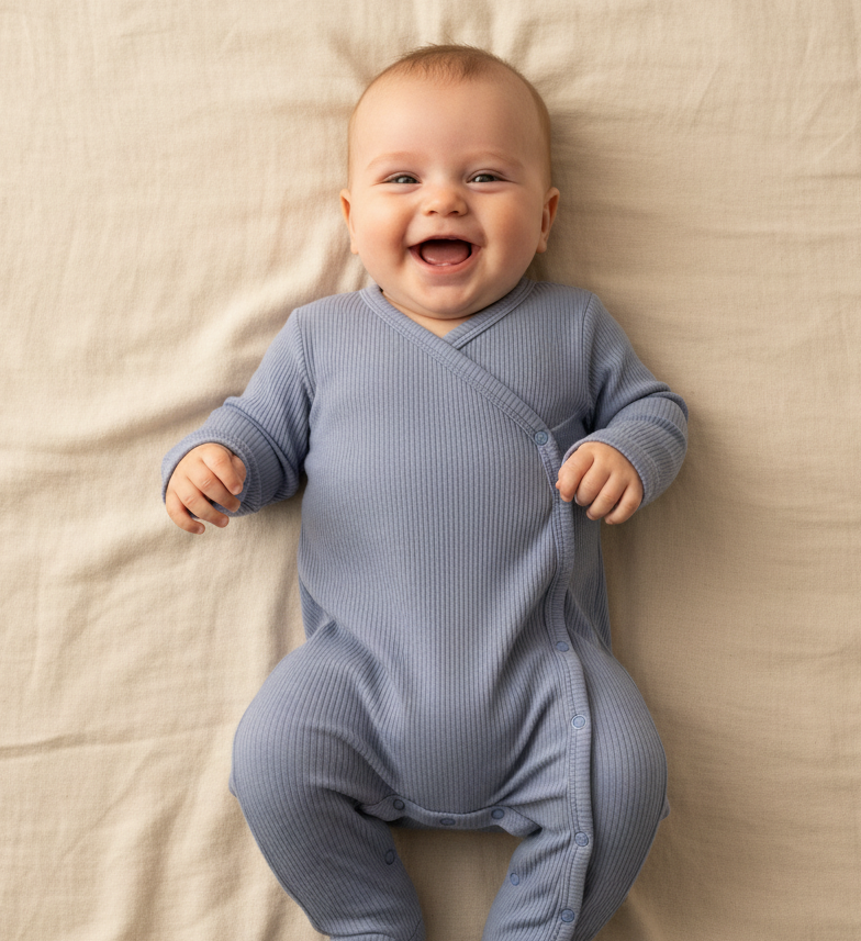 Little Dutch Wickelstrampler Blau – Produktansicht
